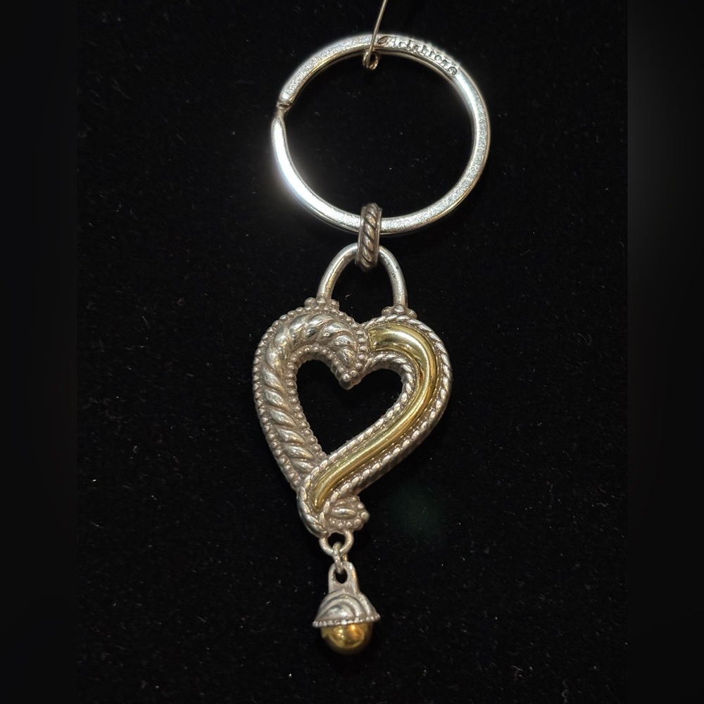 Brighton gold & silver heart key chain vintage in excellent condition